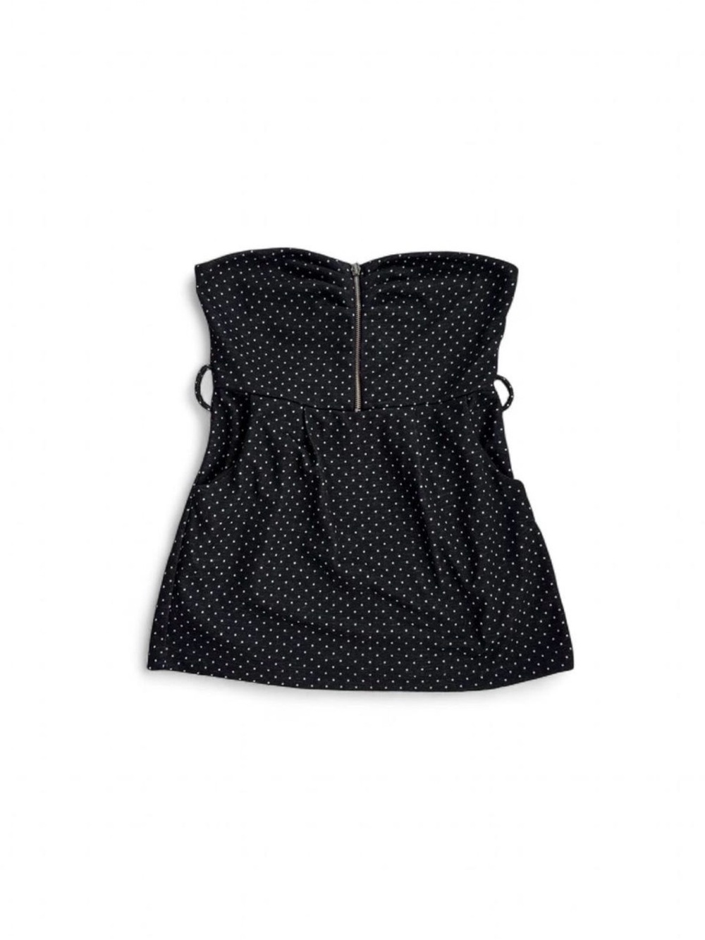 XXI black & white polka dot strapless babydoll top